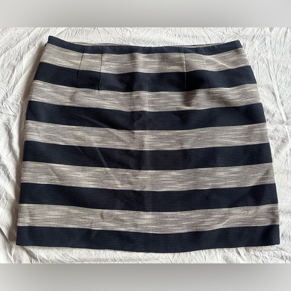 Ann Taylor LOFT Striped Navy Blue and Gray Women's Skirt Size 14 - Picture 9 of 12